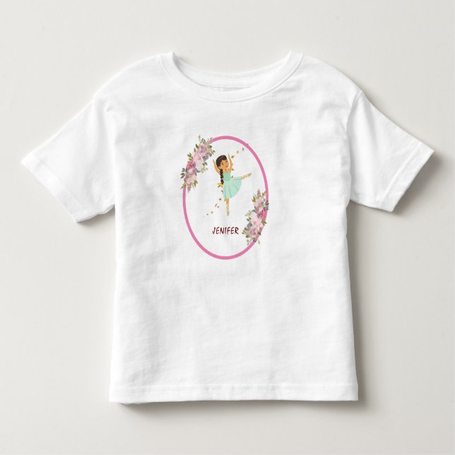  Tiny Dancer | Födelsedagsfest av Rosa Blommigt Ba T Shirt (Framsida)