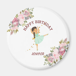 Tiny Dancer Födelsedagsfest av Rosa Blommigt Bal Magnet