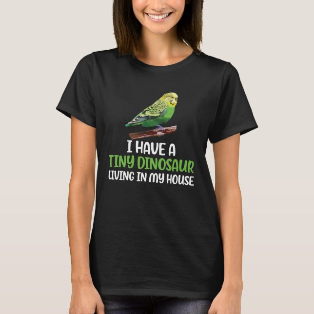 Tiny Dinosaur Budgie Owner Budgerigar Mamma T Shirt (Framsida)