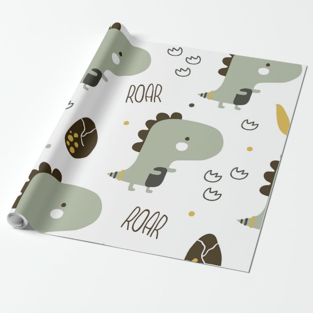 Tiny Dinosaur Presentpapper (Utrullad)