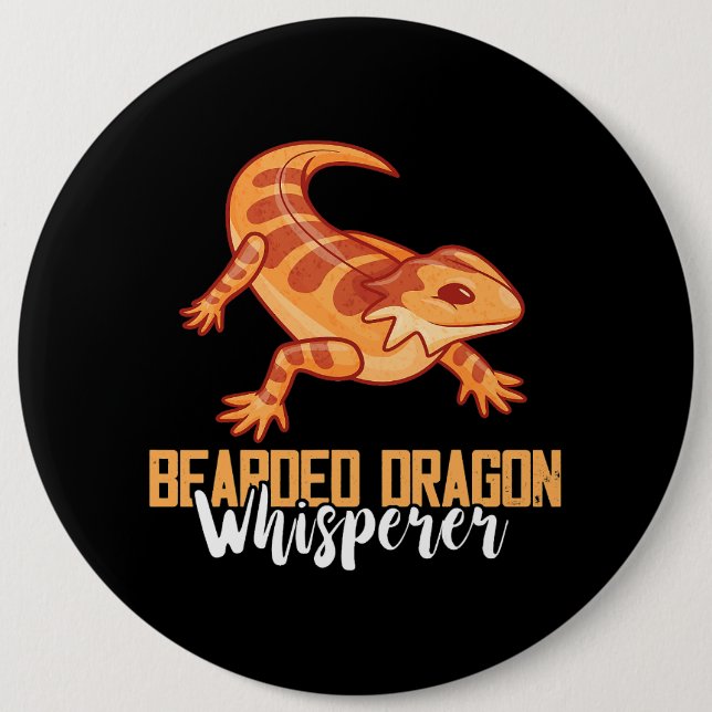 Tiny Dinosaur Whisperer Pet Reptile Älskare Bearde Knapp (Framsida)