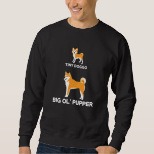Tiny Doggo Big Ol Pupper Rolig hund Meme Lång Ärmad Tröja