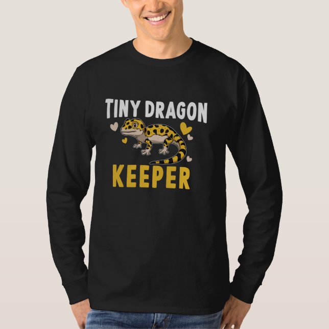 Tiny Dragon Keeper Leopard Gecko Älskare Lizard Re T Shirt (Framsida)