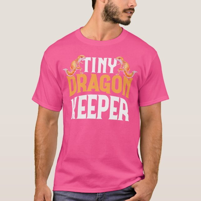 Tiny Dragon Keeper Leopard Gecko Älskare Lizard Re T Shirt (Framsida)