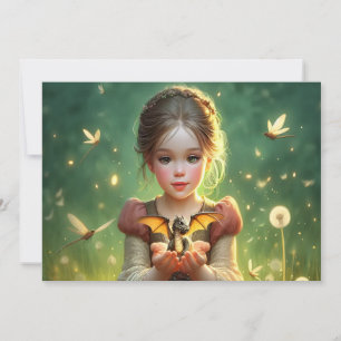 Tiny Dragon Keeper med Butterflies Inbjudningar