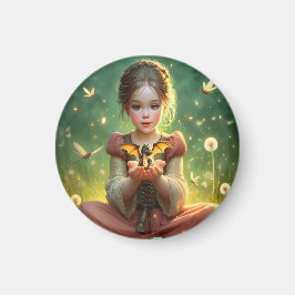 Tiny Dragon Keeper med Butterflies Magnet