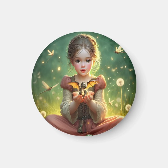 Tiny Dragon Keeper med Butterflies Magnet (Framsidan)