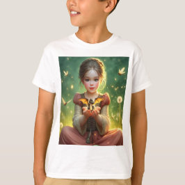 Tiny Dragon Keeper med Butterflies T Shirt