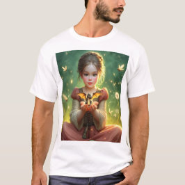 Tiny Dragon Keeper med Butterflies T Shirt