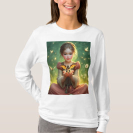 Tiny Dragon Keeper med Butterflies T Shirt