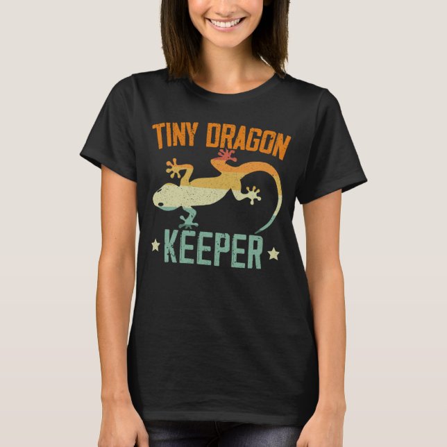 Tiny Dragon Keeper Reptile Leopard Gecko Lizard T Shirt (Framsida)