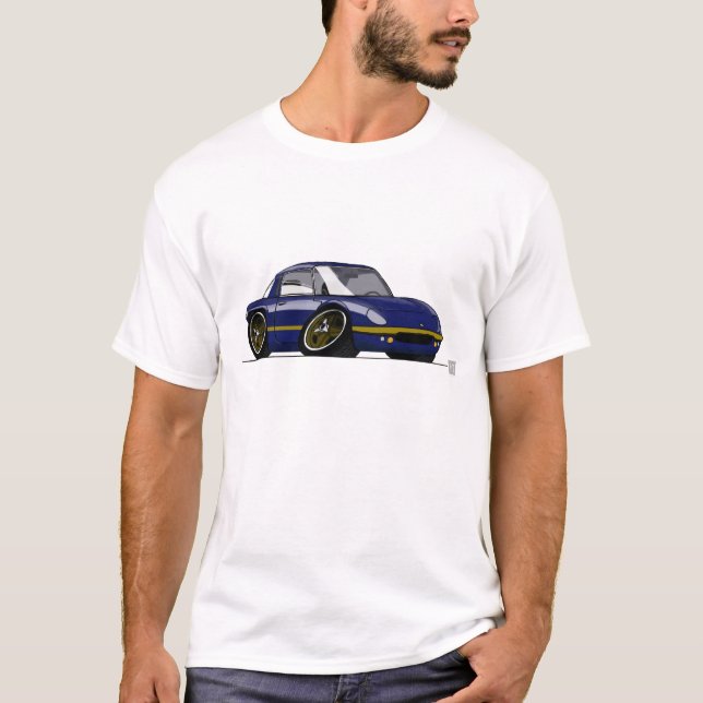 "Tiny Elan" S3 DarkBlue+Gold T-shirt (Framsida)