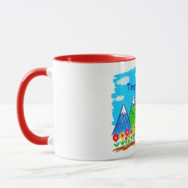 Tiny Explorer Stick Figure Hiking Illustration Mugg