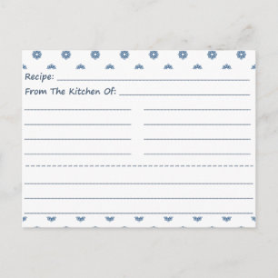 Tiny Flowers Blank Recipe-kort Vykort