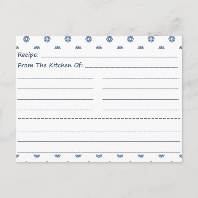 Tiny Flowers Blank Recipe-kort Vykort (Framsida)