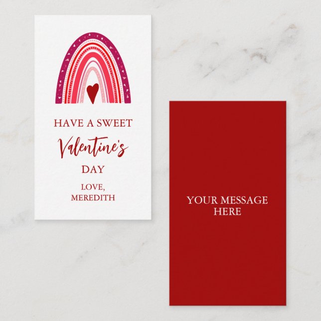 Tiny Ha en Sweet Valentine Day Kids Class Anteckningskort (Fram/baksida)