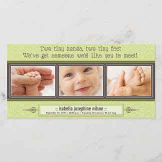 Tiny Händer, Tiny Feet Birth Announcement (kalk) Meddelande