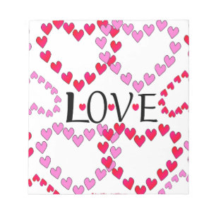 Tiny Hearts Rosa Red KÄRLEK Anteckningsblock