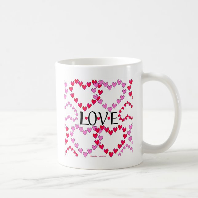 Tiny Hearts Rosa Red KÄRLEK Kaffemugg (Höger)