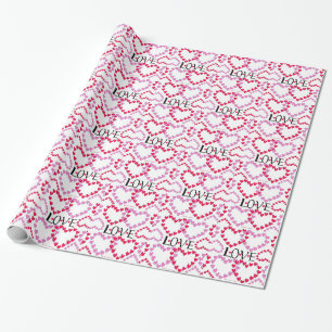 Tiny Hearts Rosa Red KÄRLEK Presentpapper