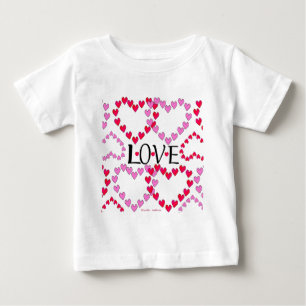 Tiny Hearts Rosa Red KÄRLEK T-shirt