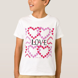 Tiny Hearts Rosa Red KÄRLEK T Shirt