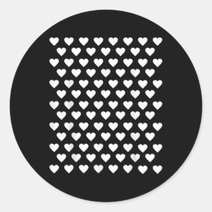 Tiny Hearts White Polka Dot Mönster Cute Valentine Runt Klistermärke