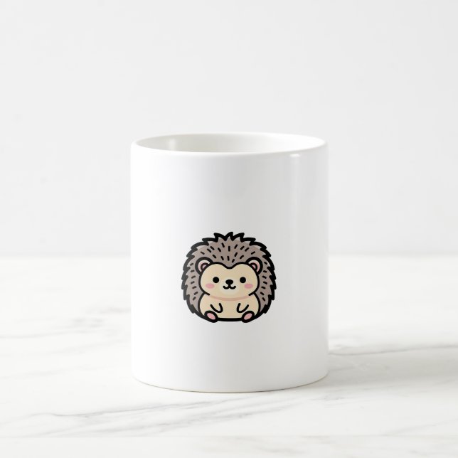 Tiny Hedgehog – Cute Kawaii Illustration Kaffemugg (Center)