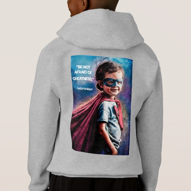"Tiny Hero" Cute Children's Hoodie T Shirt (Baksida)