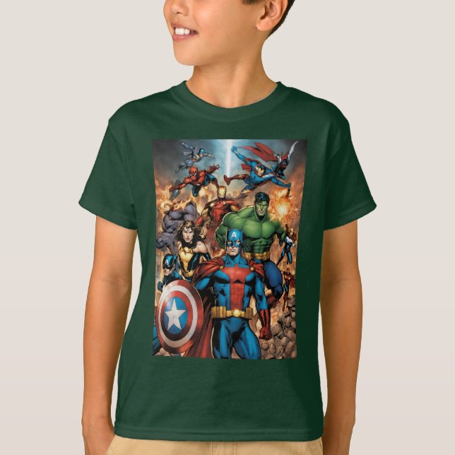 "Tiny Heroes, Big Äventyr: Marvel Mayhem för Ki T Shirt (Framsida)