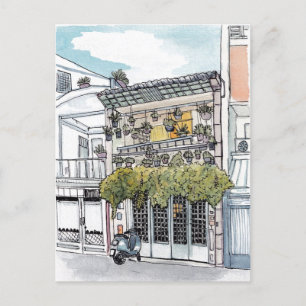 Tiny House Saigon Vietnam Illustration Vykort