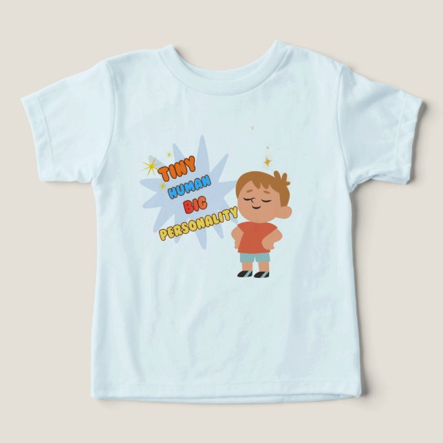 Tiny Human Big Personality Funny Kids T-ShiT-Shirt T Shirt (Design Framsida)