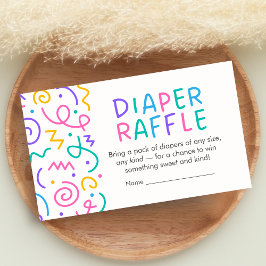 Tiny Human Shindig Baby Shower Diaper Raffle Tilläggskort