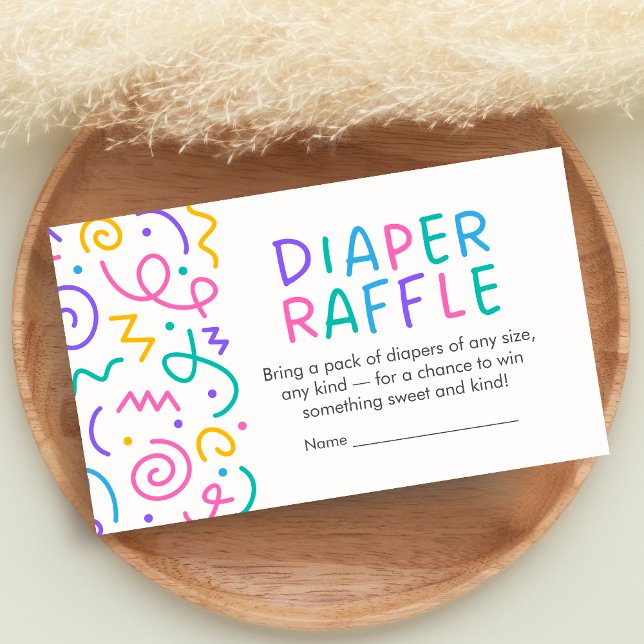 Tiny Human Shindig Baby Shower Diaper Raffle Tilläggskort (Retro Tiny Human Shindig Baby Shower Diaper Raffle)