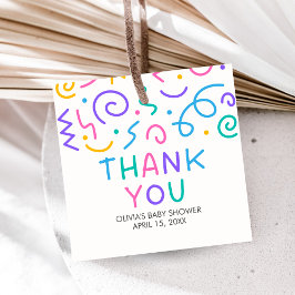 Tiny Human Shindig Baby Shower Square Gåvor Etiketter