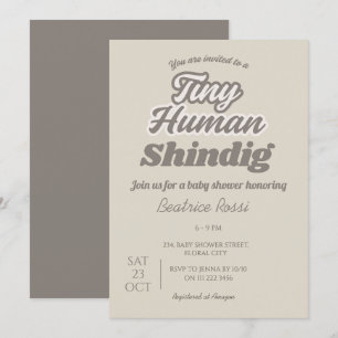 Tiny Human Shindig Neutralt Co-Ed Baby Shower Inbjudningar