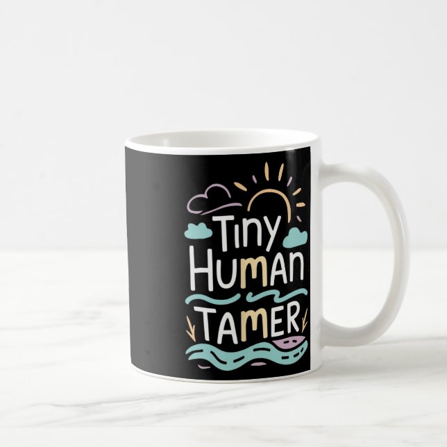 Tiny Human Tamer Back To School Elementary Teacher Kaffemugg (Höger)