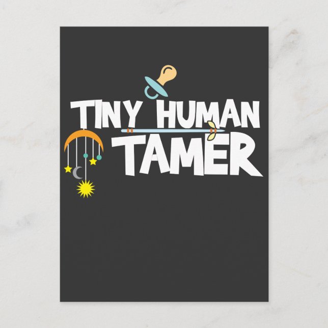 Tiny Human Tamer - Funny Daycare Teacher eller Mam Vykort (Framsida)