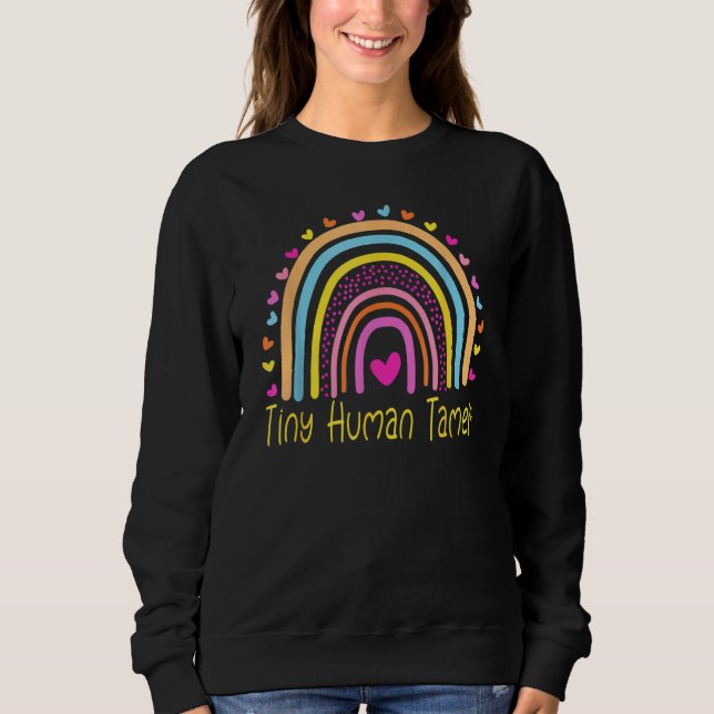 Tiny Human Tamer Rainbow Preschool Kindergarten Te T Shirt (Framsida)