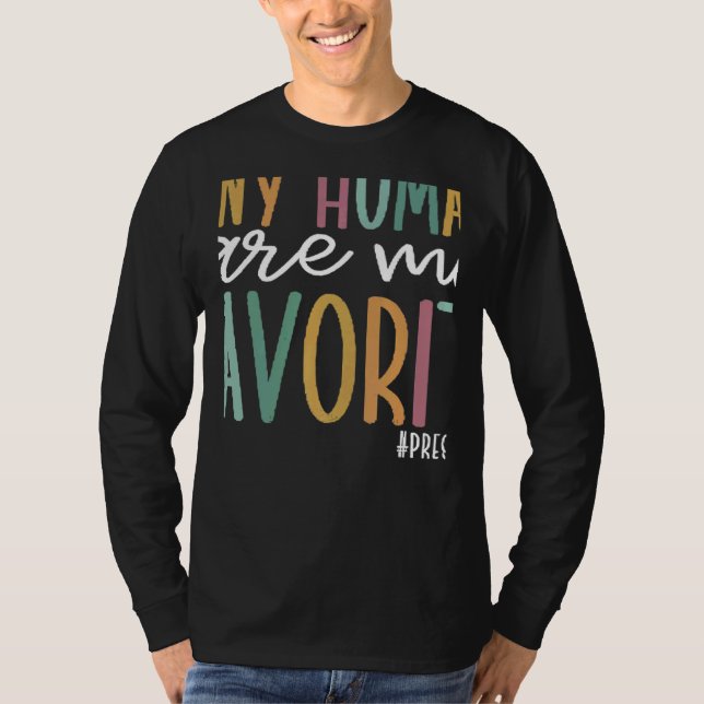 Tiny Humans Are My Favorite Preschool Christmas 20 T Shirt (Framsida)