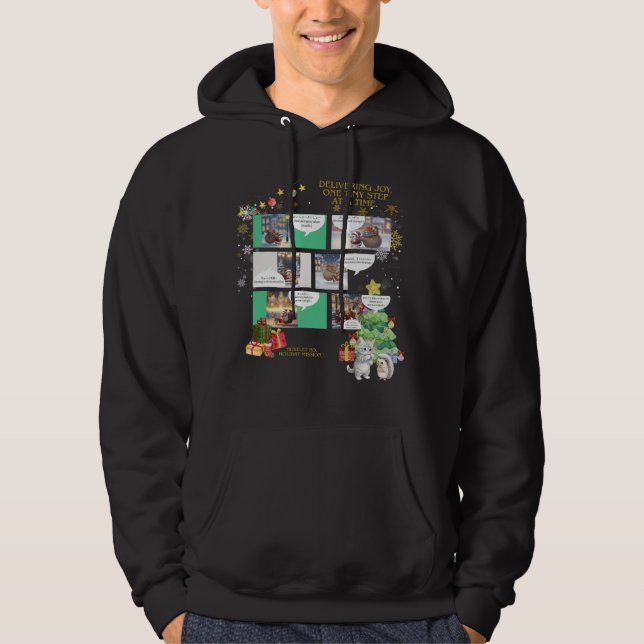 Tiny Kindness Christmas Hoodie – Cozy Hedgehog Sto (Framsida)