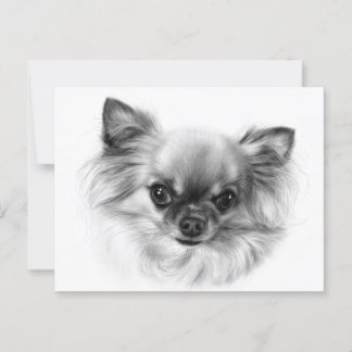 Tiny Kung - Hand Painting Chihuahua Porträtt Vykort