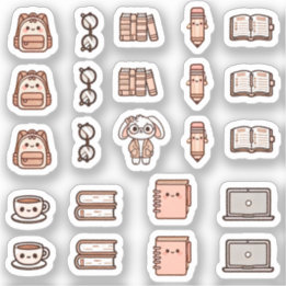 Tiny latte study time klistermärken