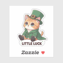 Tiny Leprechaun Kitten Cute Kawaii St Patrick  Klistermärken
