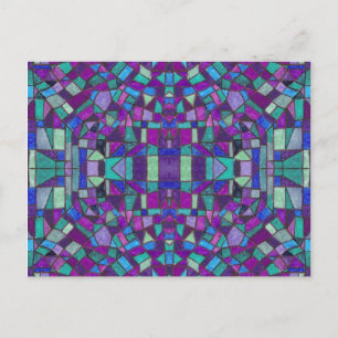 Tiny Lila Payed Mosaic Postcard Vykort