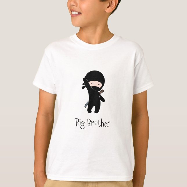 Tiny Lycklig Ninja - Big Brother T Shirt (Framsida)