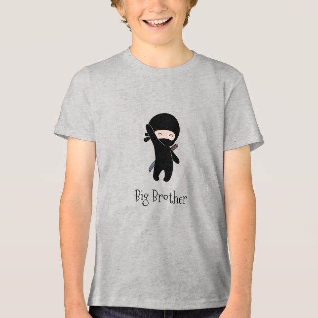Tiny Lycklig Ninja - Big Brother T Shirt (Framsida)