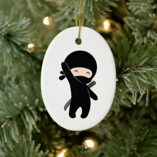 Tiny Lycklig Ninja Julgransprydnad Keramik