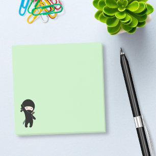 Tiny Lycklig Ninja på Grönt Post-it Block