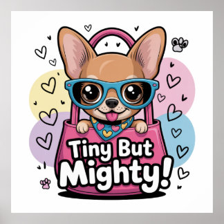 Tiny men mäktig Chihuahua Affischer & Tryck